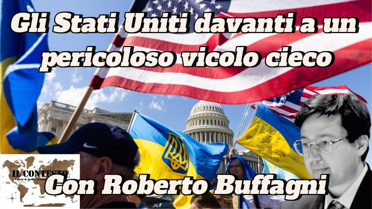 Gli Stati Uniti davanti a un pericoloso vicolo cieco Bandiere statunitensi e ucraine davanti al Campidoglio, a segnalare un pericoloso vicolo cieco, con una foto di Roberto Buffagni.