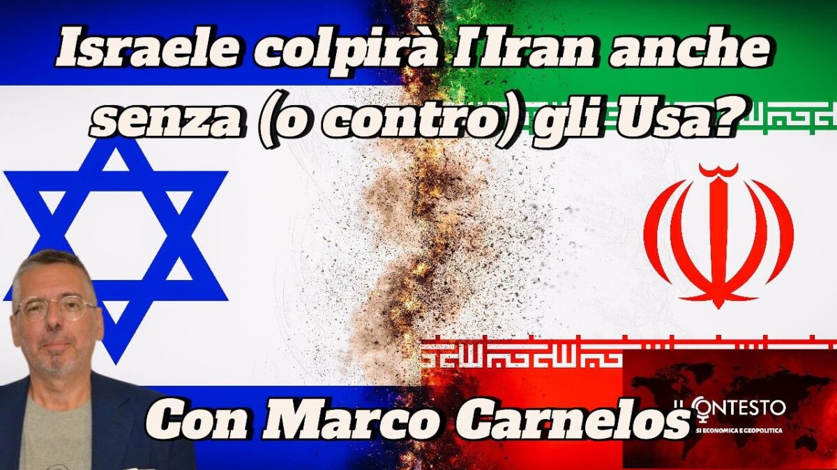 Israele colpirà l’Iran anche senza (o contro) gli Stati Uniti? Bandiere israeliane e iraniane separate da un'immagine di esplosione, che evidenzia Iran, Israele, Stati Uniti e Marco Carnelos.