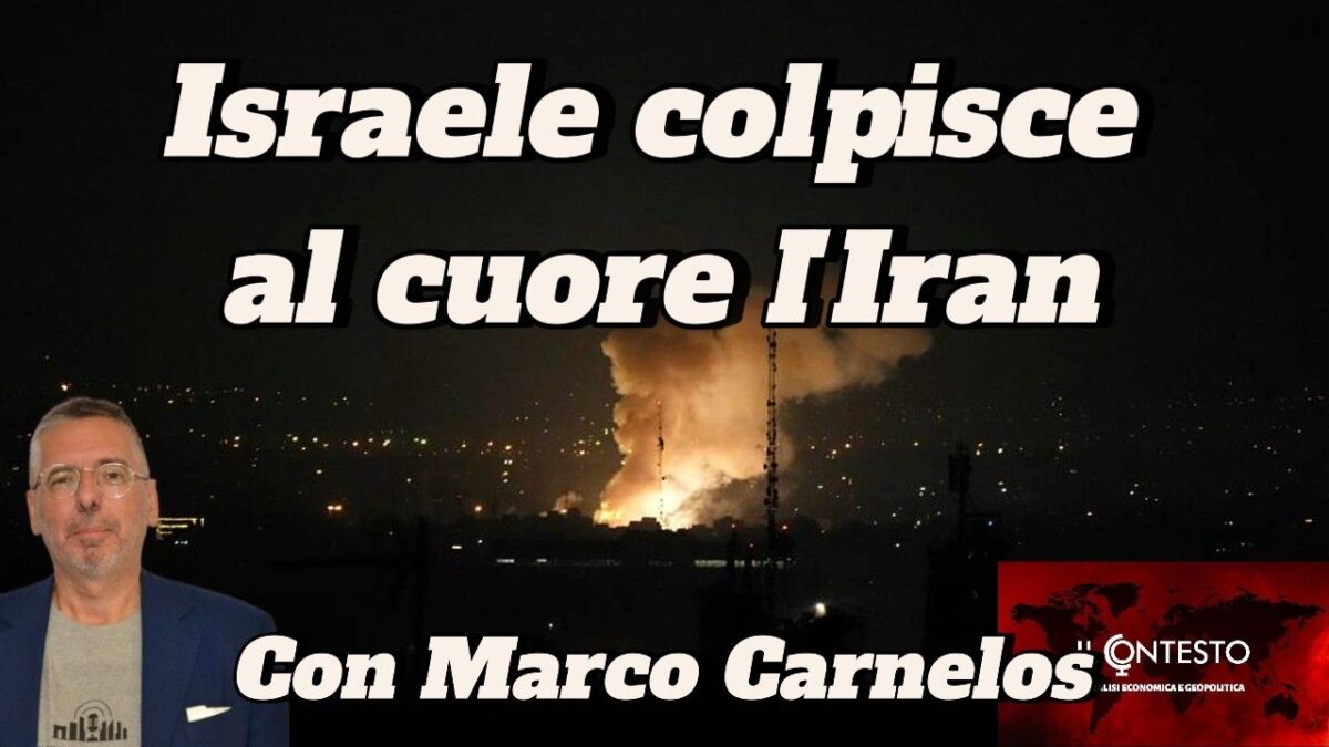 Esplosione notturna con fumo che si alza in una città mentre Israele colpisce l'Iran, con Marco Carnelos.