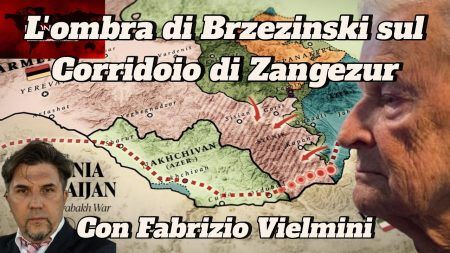 L’ombra di Brzezinski sul Corridoio di Zangezur Una mappa con le regioni segnate, foto di due uomini e riferimenti a Brzezinski e al Corridoio di Zangezur.
