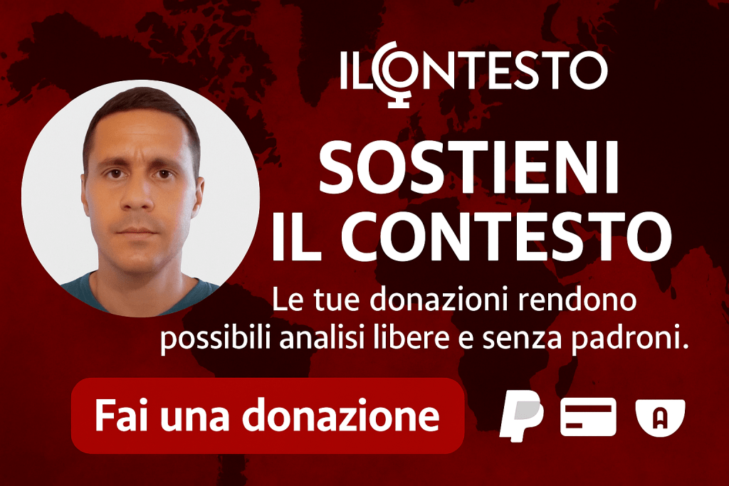 Perché Trump chiede la grazia per Netanyahu? 4 Banner donazioni de "Il Contesto" con foto di Giacomo Gabellini e invito a sostenere le sue analisi indipendenti