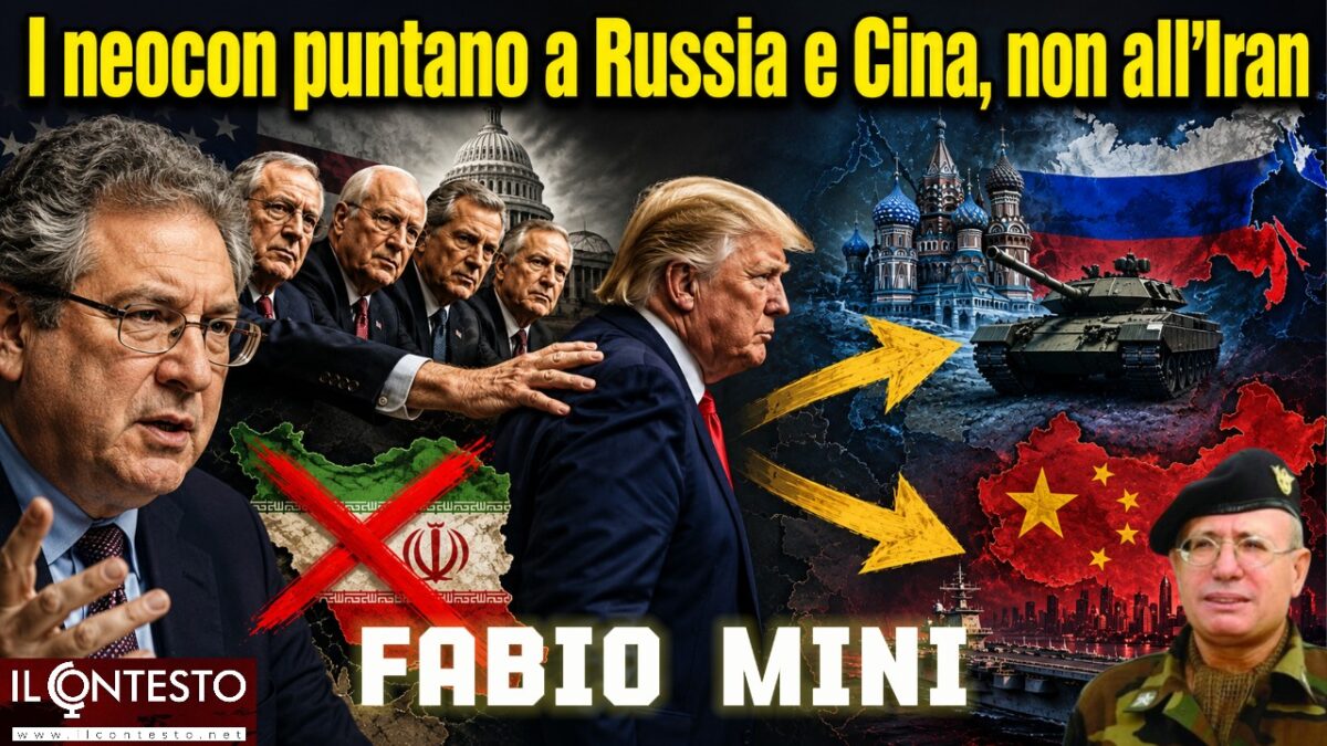 Post di Trump: la ripresa della guerra è rimandata Post-collage con figure politiche, Trump, simboli russi e cinesi e bandiera iraniana barrata.