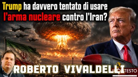 Larry Johnson (ex Cia): Trump voleva nuclearizzare l’Iran Donald Trump guarda lo scoppio di un'esplosione nucleare, con missili, la bandiera dell'Iran e Larry Johnson sullo sfondo.