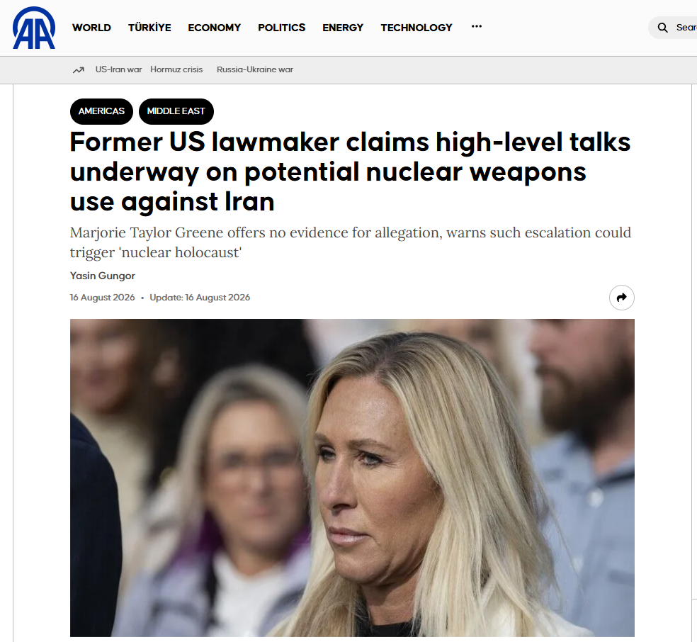 Marjorie Taylor Greene: Trump valuta l’uso dell’atomica contro l’Iran 1 Marjorie Taylor Greene: Trump valuta l’uso dell’atomica contro l’Iran