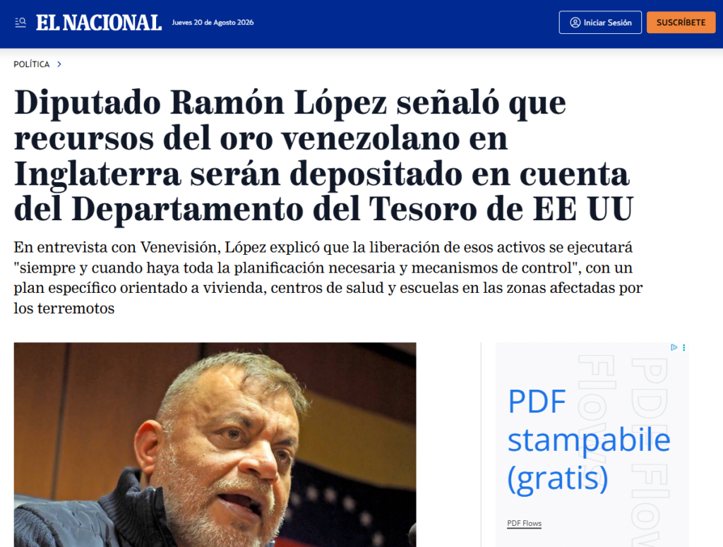 Dal petrolio all’oro: la ricolonizzazione statunitense del Venezuela 1 Non solo petrolio: anche l'oro del Venezuela è nel mirino del governo di Washington.
