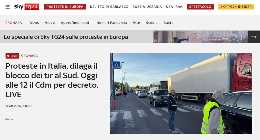 Lo sciopero degli autotrasportatori è la punta dell’iceberg 1 Lo sciopero degli autotrasportatori in Italia.